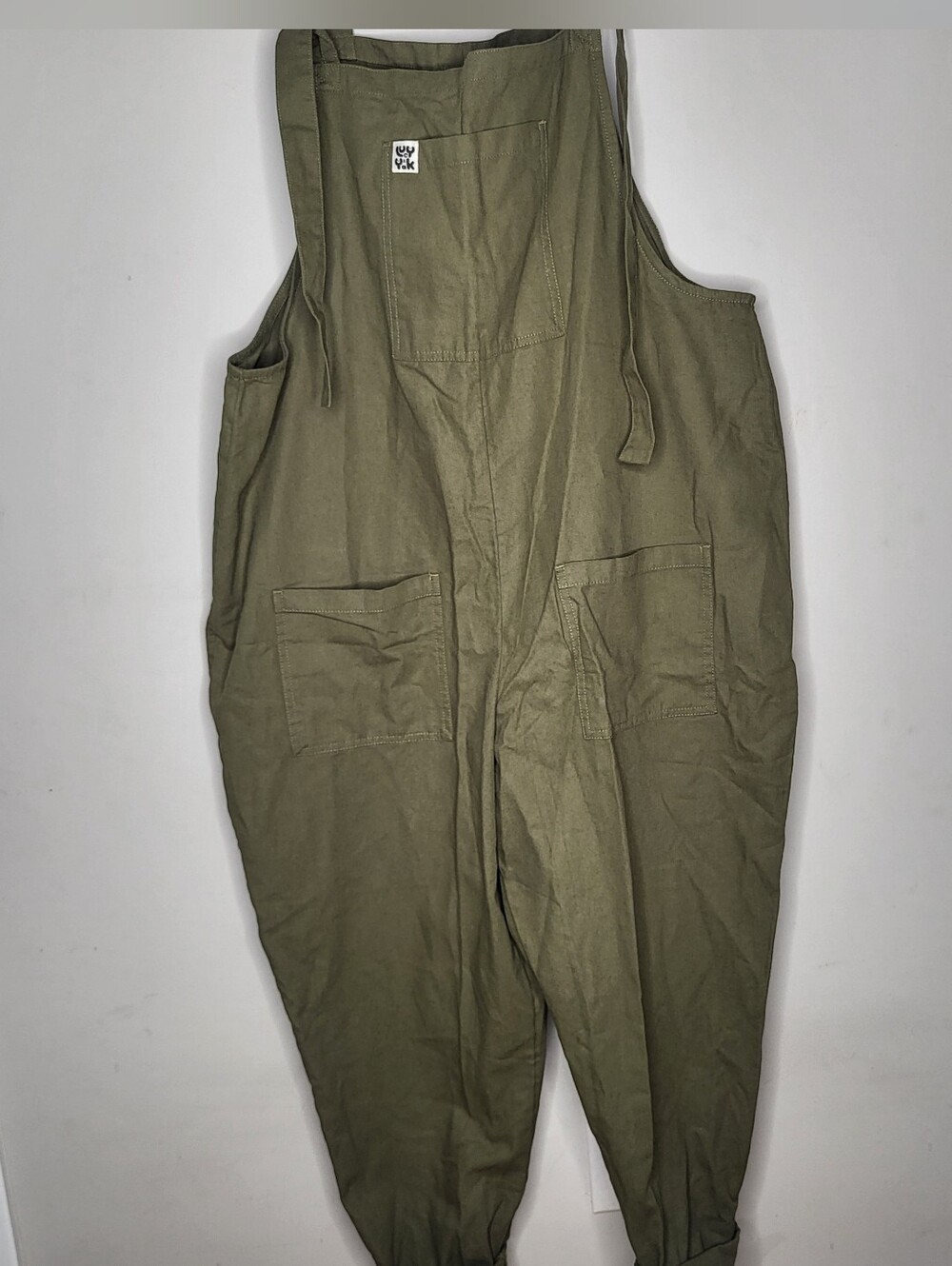 Lucy & Yak Utility Olive Green 100% Organic Cotton Overalls Size 14 NWT New